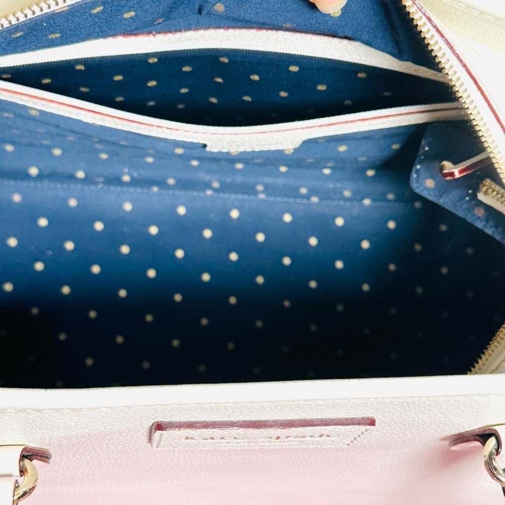 KATE SPADE LEATHER CLASSIC IVORY Shoulder Bag overnight large size 15.5 x 10.5” - Picture 14 of 16